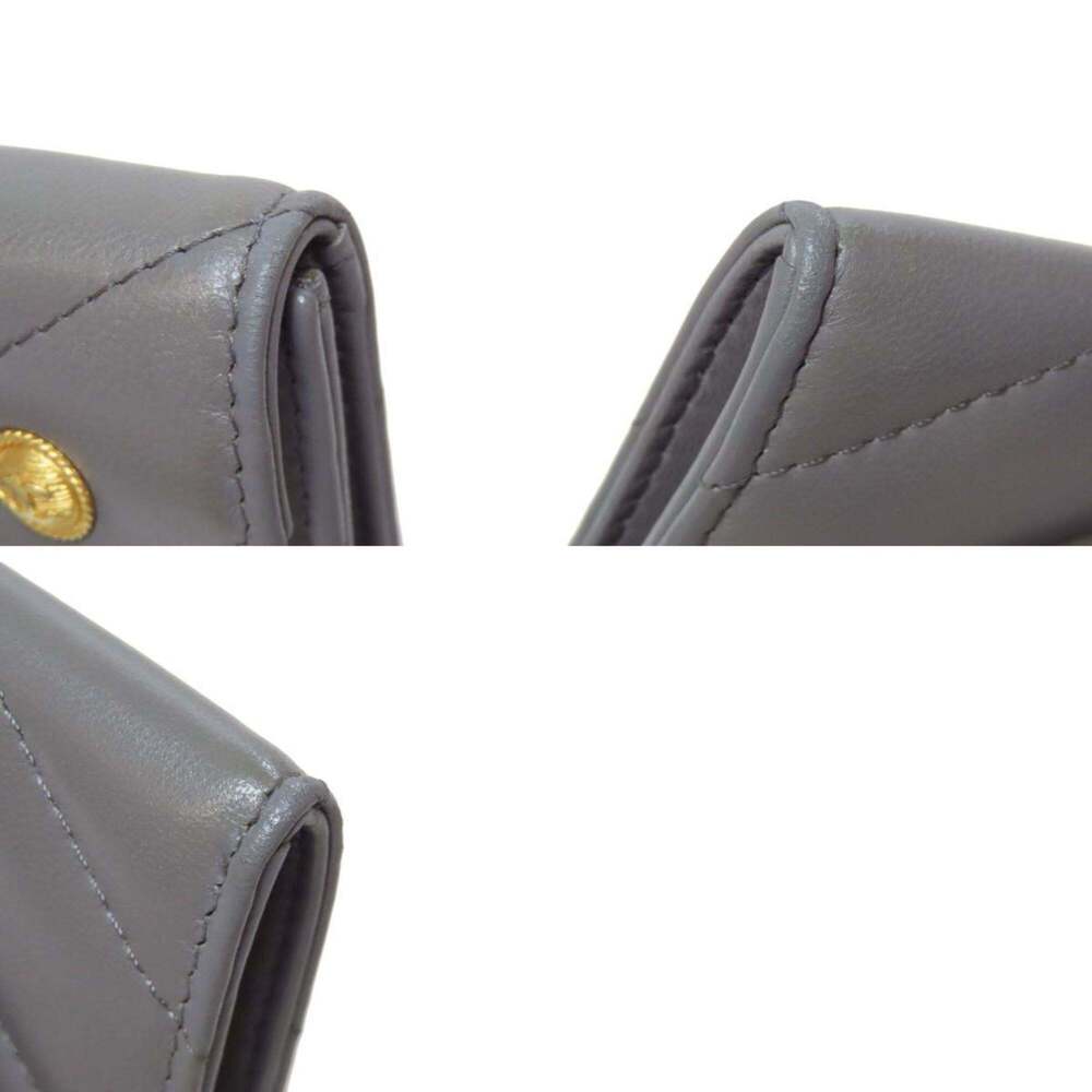 CHANEL Authentic Gray Lambskin Leather Logo Wallet - Picture 10 of 11